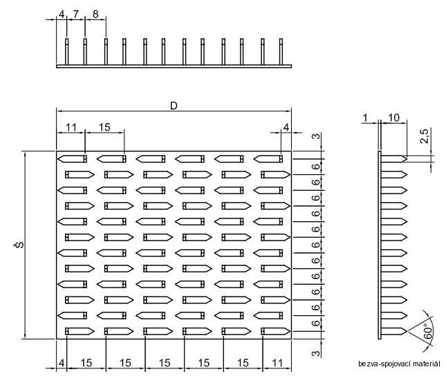 Styčníková deska 175x420 mm, 01-02 BV15