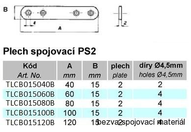 Spojovací plech PS2 15x100 mm zinek bílý