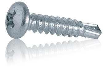 Samovrtný šroub TEX DIN 7504 N 3,5x16 mm, půlkulatá hlava, zinek bílý