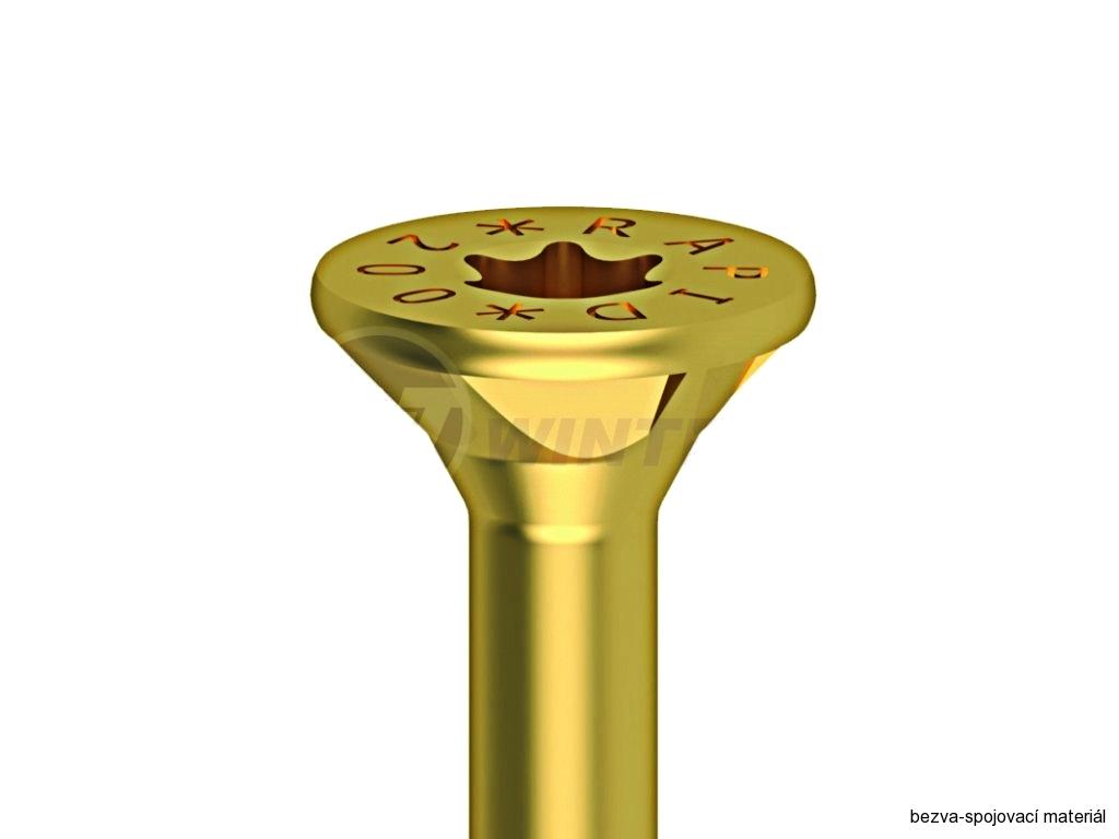 Vrut do dřevostavby RAPID 10x480/100 TORX zinek žlutý