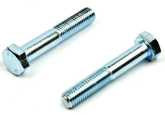 Šroub se šestihrannou hlavou DIN 931 M12x160 mm, částečný závit, zinek bílý, ocel 8.8