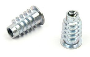 Závrtná matice s límcem M6x20 mm, typ D, zinek bílý