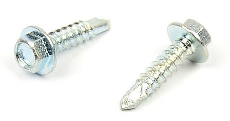 Samovrtný šroub do plechu 3,9x9,5 mm DIN 7504 K šestihranná hlava, zinek bílý