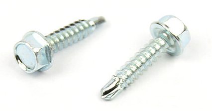 Samovrtný šroub do plechu 4,2x16 mm DIN 7504 K šestihranná hlava, zinek bílý