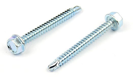 Samovrtný šroub do plechu 4,2x38 mm DIN 7504 K šestihranná hlava, zinek bílý