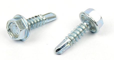 Samovrtný šroub do plechu 4,8x25 mm DIN 7504 K šestihranná hlava, zinek bílý