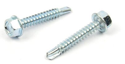 Samovrtný šroub do plechu 4,8x50 mm DIN 7504 K šestihranná hlava, zinek bílý