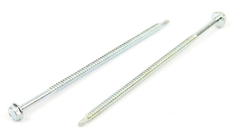 Samovrtný šroub do plechu 4,8x100 mm DIN 7504 K šestihranná hlava, zinek bílý