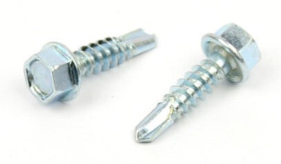 Samovrtný šroub do plechu 5,5x25 mm DIN 7504 K šestihranná hlava, zinek bílý