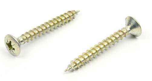Vrut do dřeva zápustná čočková hlava 5x40 mm, zinek bílý