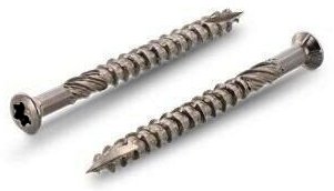 Terasový vrut 5x80 nerez C1 AISI 410, se zesíleným tělem, čočkovitá hlava, TORX
