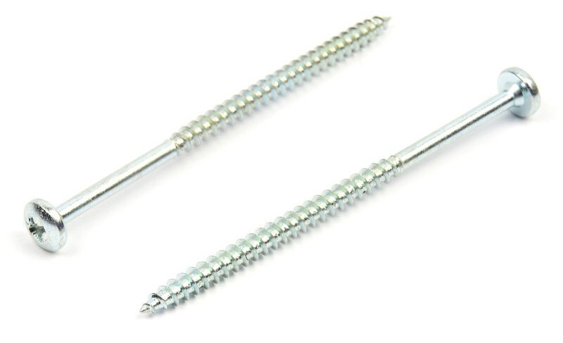 Vrut do dřeva s půlkulatou hlavou 5x70/42 zinek bílý křížová drážka PZ
