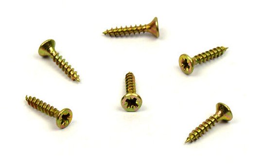 Univerzální vrut do dřeva 3x16 plný závit zinek žlutý