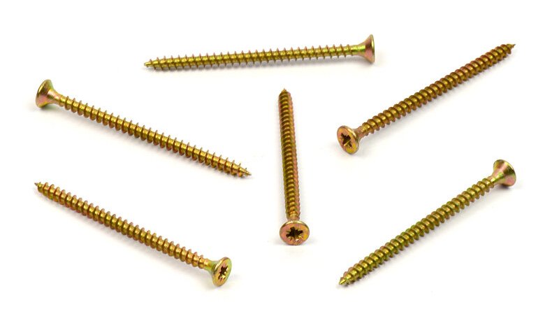 Univerzální vrut do dřeva 4x45 plný závit zinek žlutý