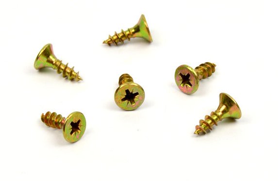 Univerzální vrut do dřeva 5x20 plný závit zinek žlutý