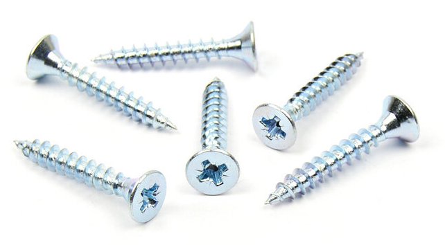 Univerzální vrut do dřeva 6x40 plný závit zinek bílý