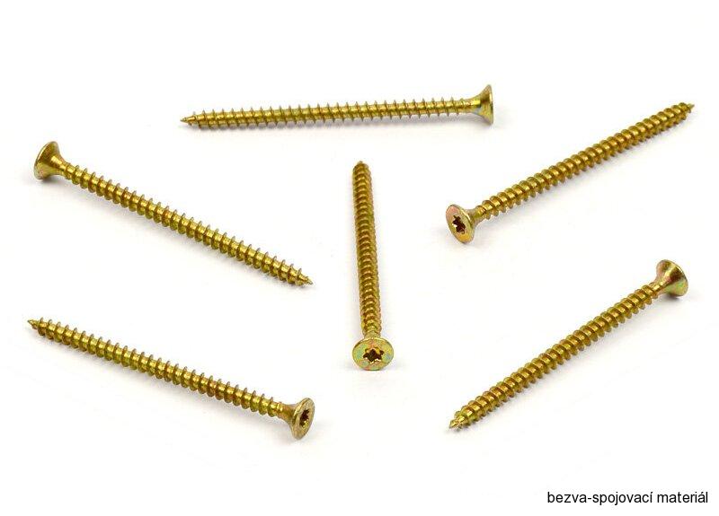 Univerzální vrut do dřeva 3x45 TORX zinek žlutý