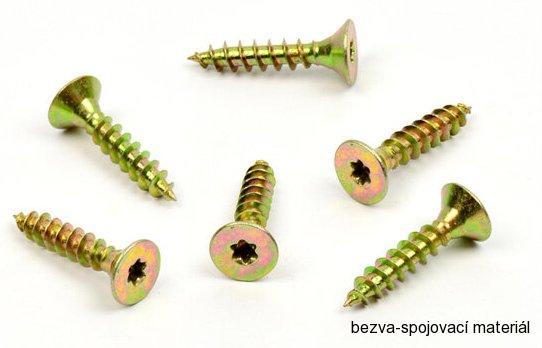 Univerzální vrut do dřeva 6x40 TORX zinek žlutý