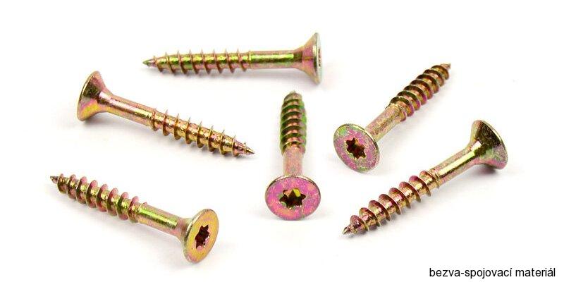 Univerzální vrut do dřeva 4,5x40/24 TORX zinek žlutý