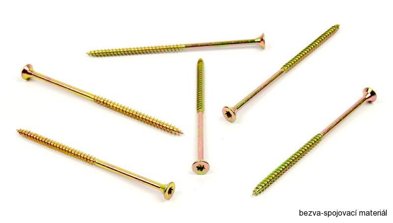 Univerzální vrut do dřeva 6x120/70 TORX zinek žlutý