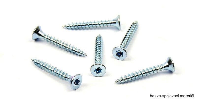 Univerzální vrut do dřeva 4,5x40 TORX zinek bílý