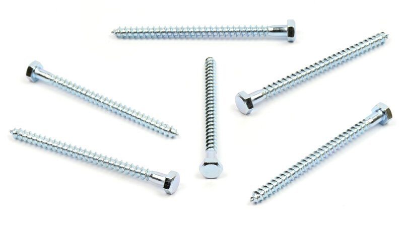 Podstavcový vrut do dřeva 5x80 zinek bílý, DIN 571