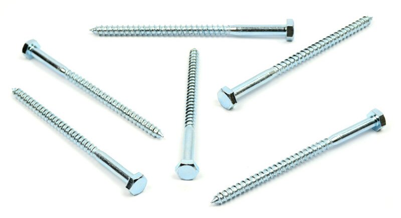 Podstavcový vrut do dřeva 6x110 zinek bílý, DIN 571