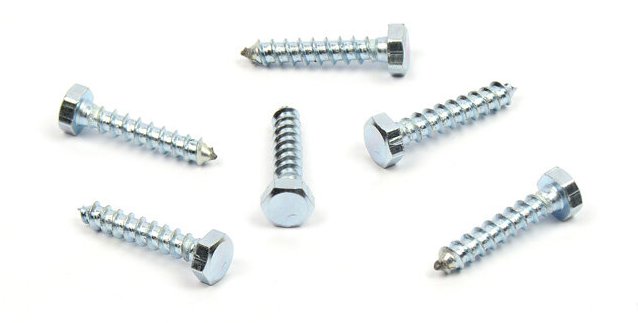 Podstavcový vrut do dřeva 10x30 zinek bílý, DIN 571