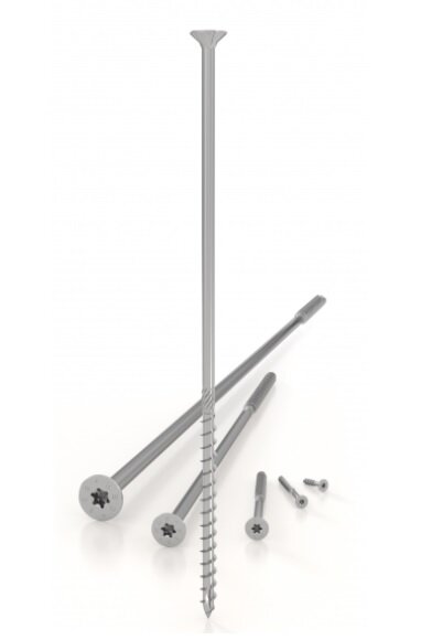 Vruty pro dřevostavby HBS 12x440 zinek bílý