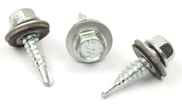 Střešní šroub s EPDM 4,8x32 zinek bílý