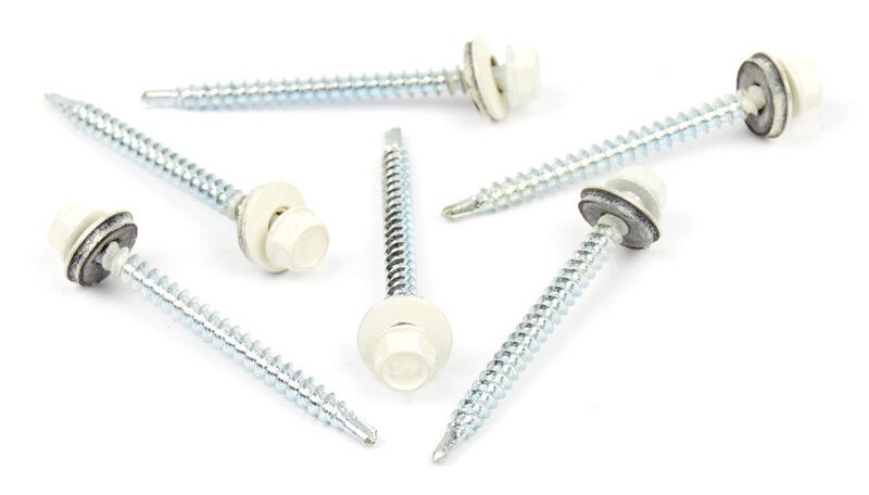 Střešní šroub s EPDM 4,8x60 RAL 9010 bílá