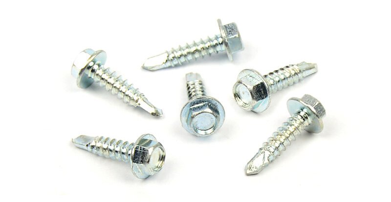 Samovrtný šroub do plechu 3,9x16 mm DIN 7504 K šestihranná hlava, zinek bílý