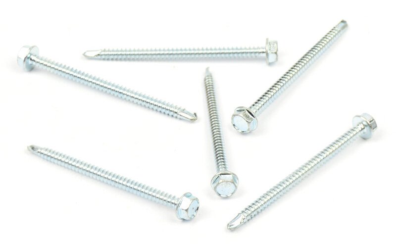 Samovrtný šroub do plechu 4,8x80 mm DIN 7504 K šestihranná hlava, zinek bílý