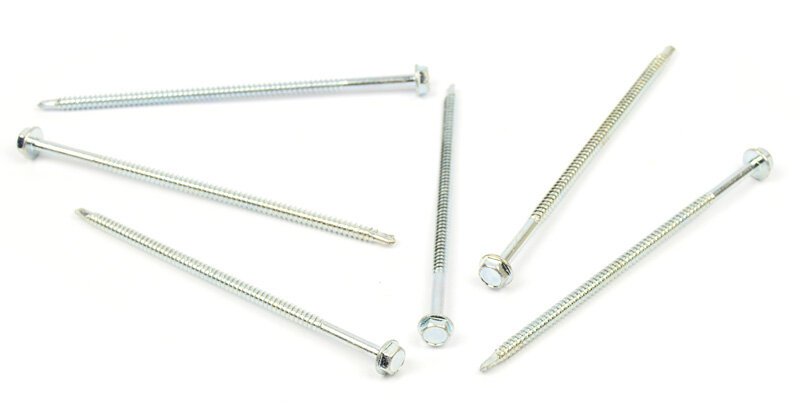 Samovrtný šroub do plechu 4,8x100 mm DIN 7504 K šestihranná hlava, zinek bílý