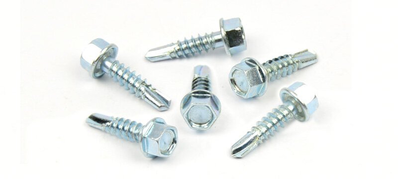 Samovrtný šroub do plechu 5,5x19 mm DIN 7504 K šestihranná hlava, zinek bílý