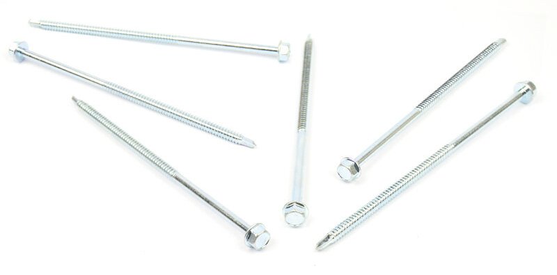 Samovrtný šroub do plechu 6,3x160 mm DIN 7504 K šestihranná hlava, zinek bílý