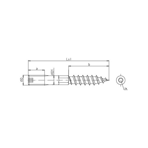 Kombinovaný šroub-vrut M10x140 mm, se středovým šestihranem, zinek bílý