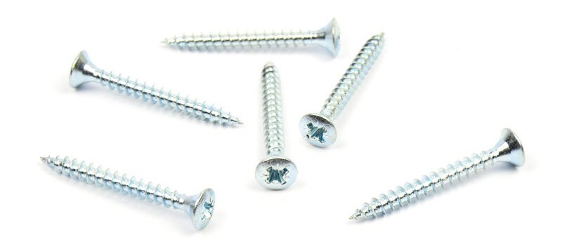 Vrut do dřeva zápustná čočková hlava 4,5x40 mm, zinek bílý