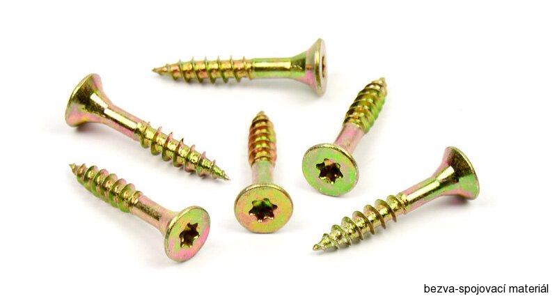 Univerzální vrut do dřeva 5x40/24 TORX zinek žlutý
