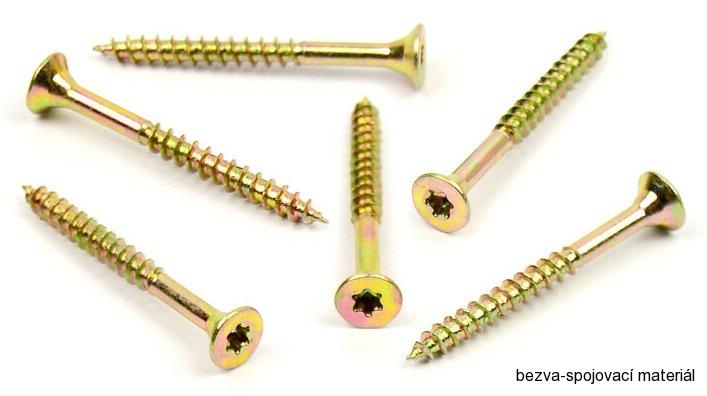 Univerzální vrut do dřeva 5x55/36 TORX zinek žlutý