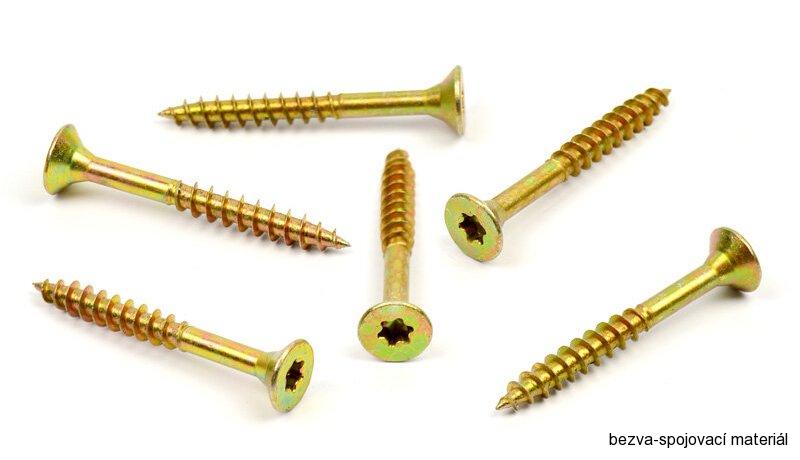 Univerzální vrut do dřeva 6x45/30 TORX zinek žlutý