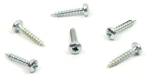 Vrut do dřeva s půlkulatou hlavou 3x11 zinek bílý křížová drážka PZ 