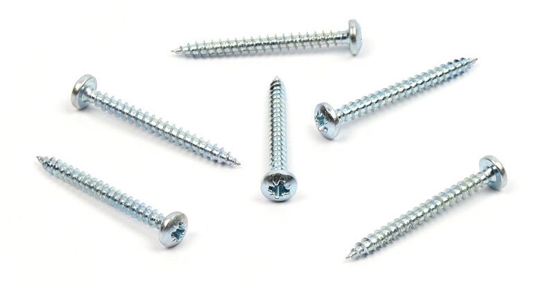 Vrut do dřeva s půlkulatou hlavou 4,5x40 zinek bílý křížová drážka PZ 