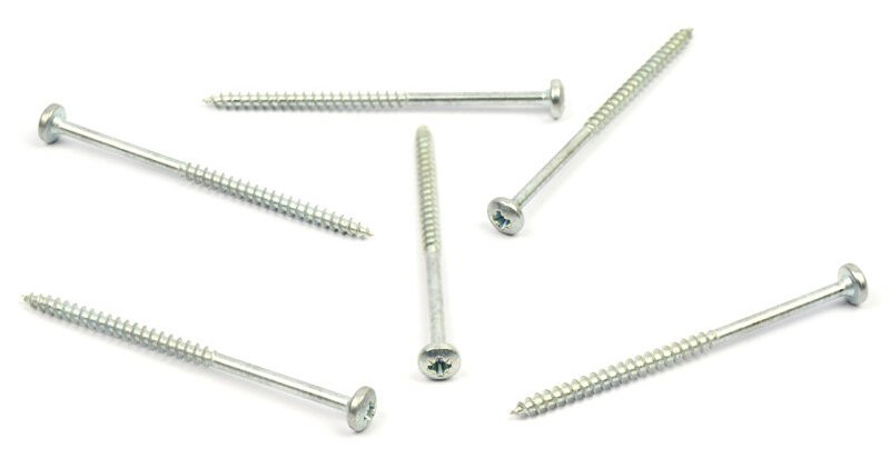 Vrut do dřeva s půlkulatou hlavou 4,5x70/42 zinek bílý křížová drážka PZ 