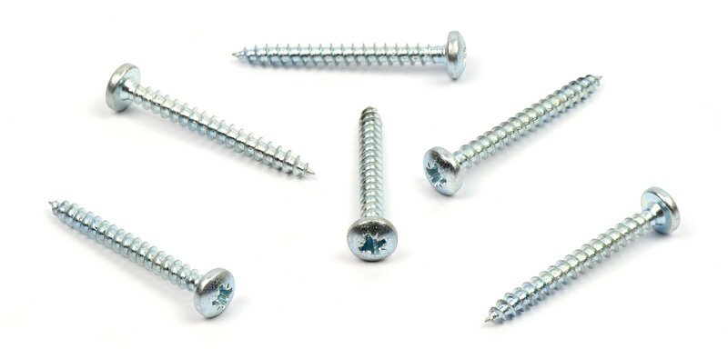 Vrut do dřeva s půlkulatou hlavou 5x35 zinek bílý křížová drážka PZ 