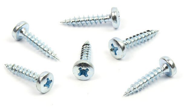 Vrut do dřeva s půlkulatou hlavou 6x30 zinek bílý křížová drážka PZ 