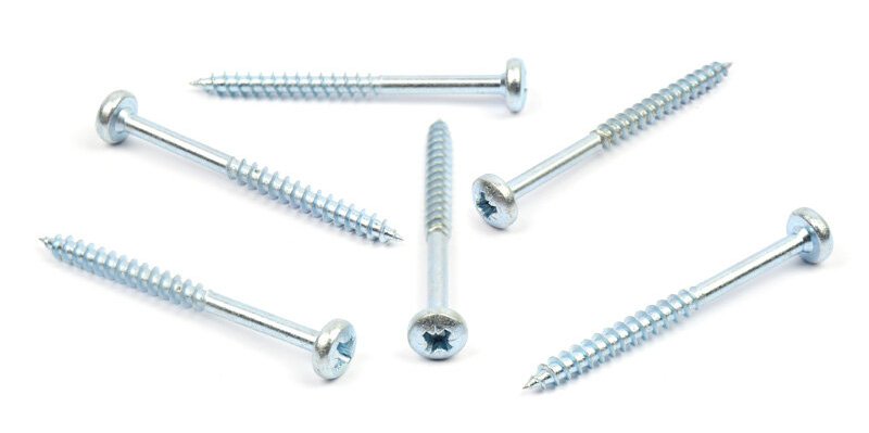 Vrut do dřeva s půlkulatou hlavou 6x80/50 zinek bílý křížová drážka PZ 