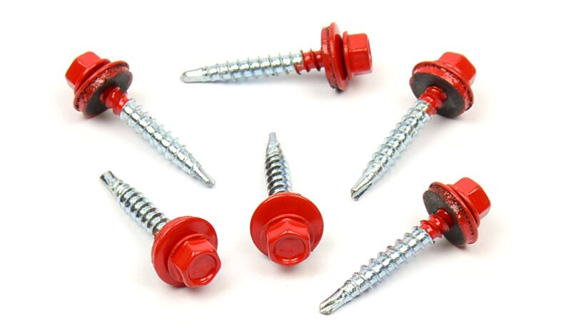 Střešní šroub s EPDM 4,8x35 RAL 3000 ohnivě červená