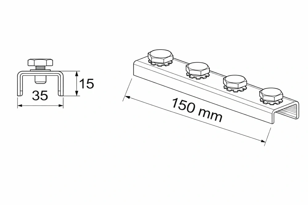Spojka nosníků 38/40, 40/60, 35 x 15