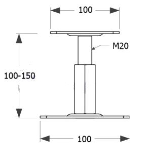 Patka sloupku PR 100/130, 100x130x3